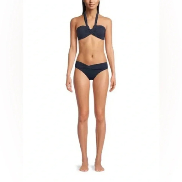 Seafolly Australia Bandeau Navy Blue Halter Bikini Top, Size 8 - Picture 3 of 8